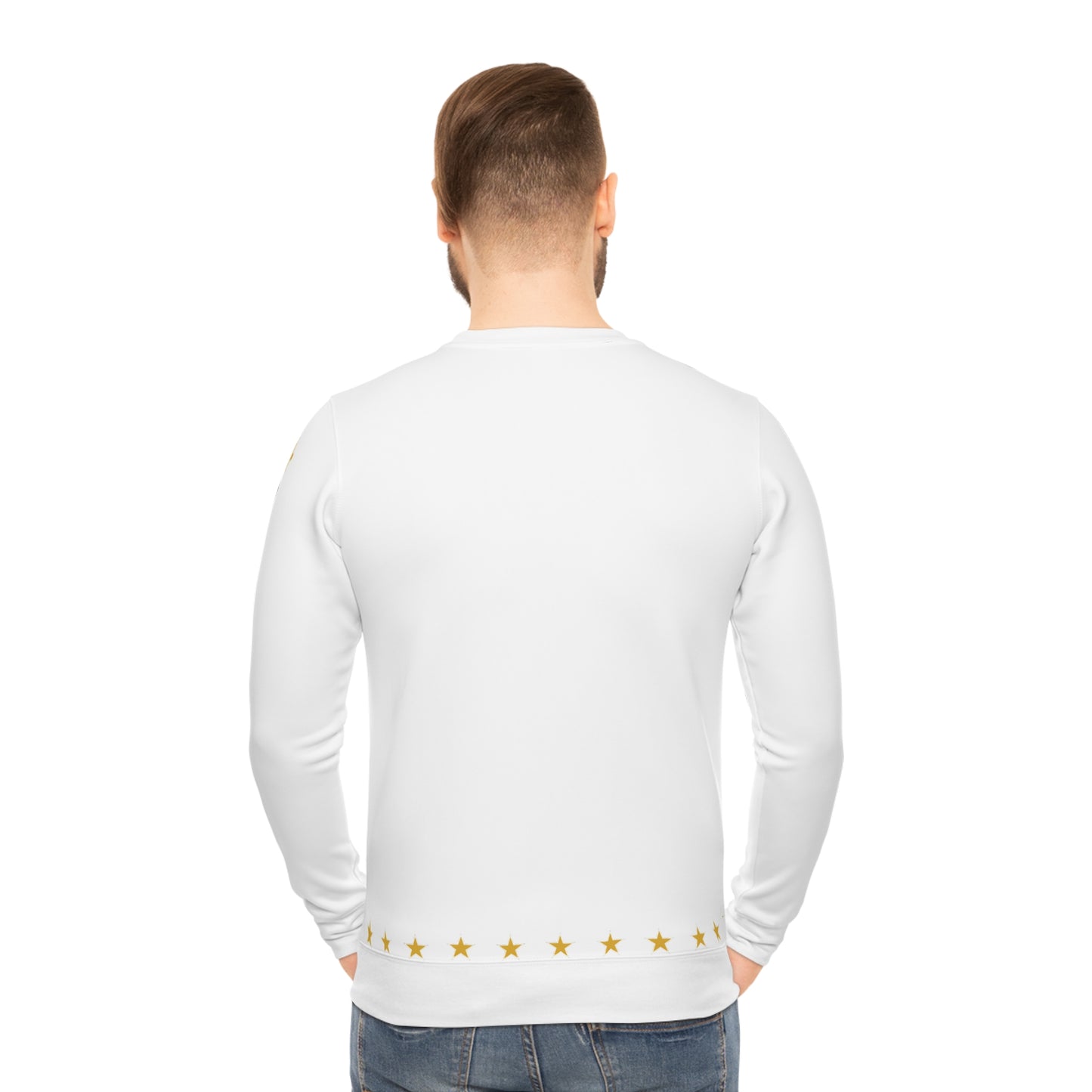 Star Trim Sweatshirt with Gold Bee Chest Logo